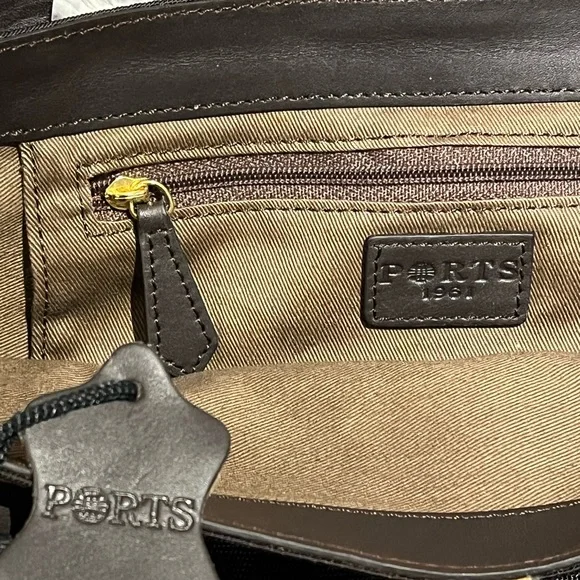 PORTS 1961 Stylish Brown and Tan Tote NYC Map Bag - Picture 6 of 6